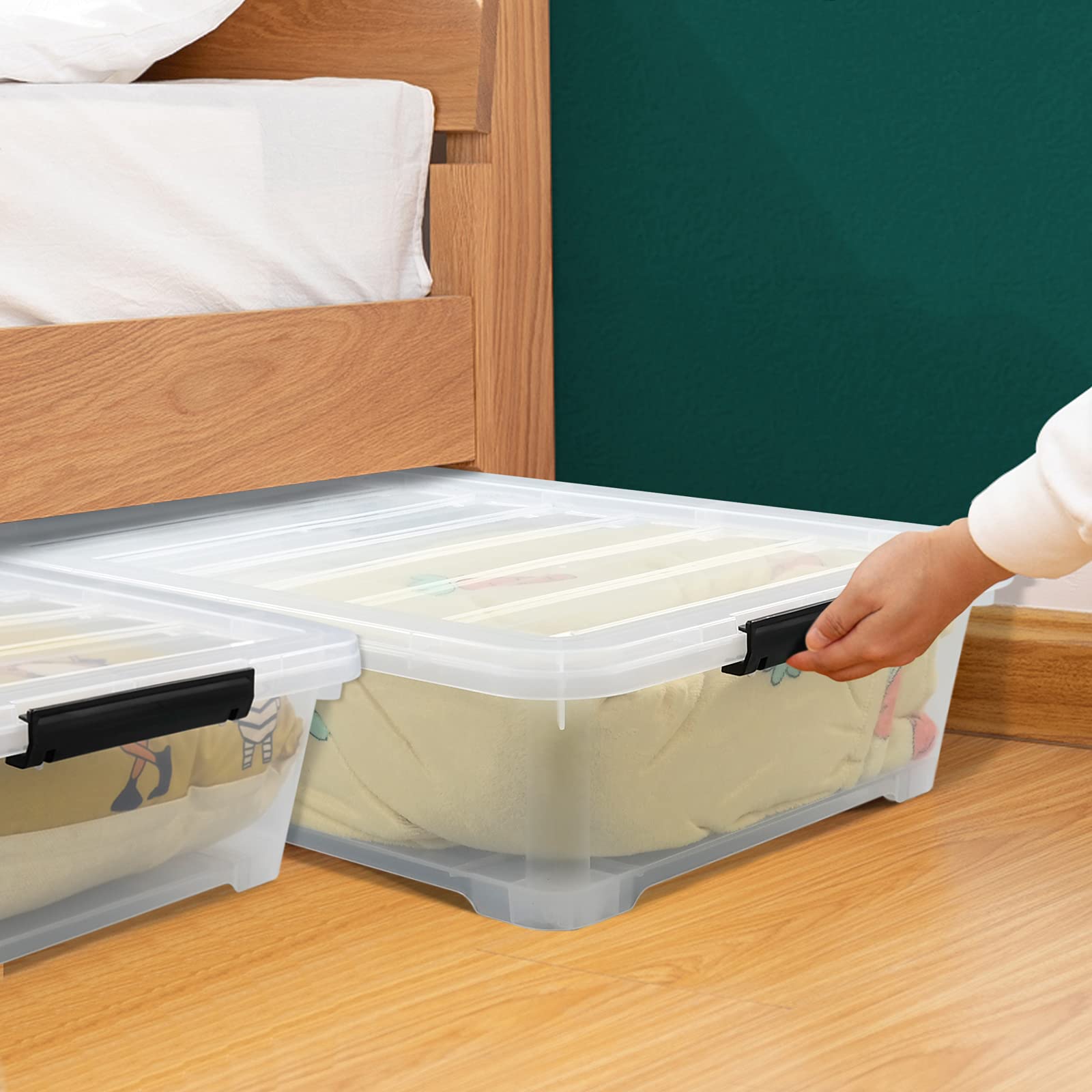 Amazon.com: Zopnny 3-Pack 40 Quart Plastic Underbed Storage Box